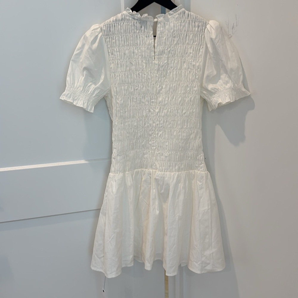 Reformation Leannah Puff-Sleeve Smocked Mini Dress 8 **NWT, see notes** - Picture 6 of 9